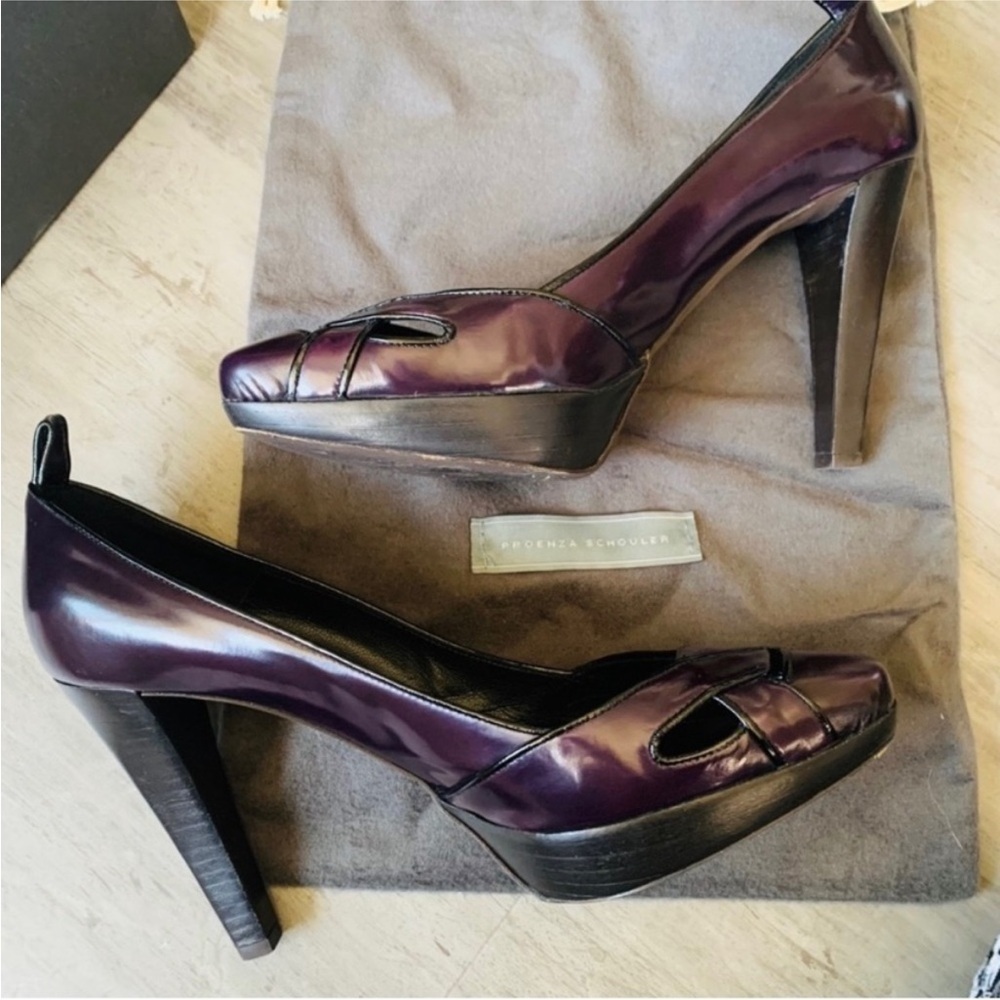 Proenza Schouler Purple Spazzolato Leather Platform Pumps, 👠 ✨